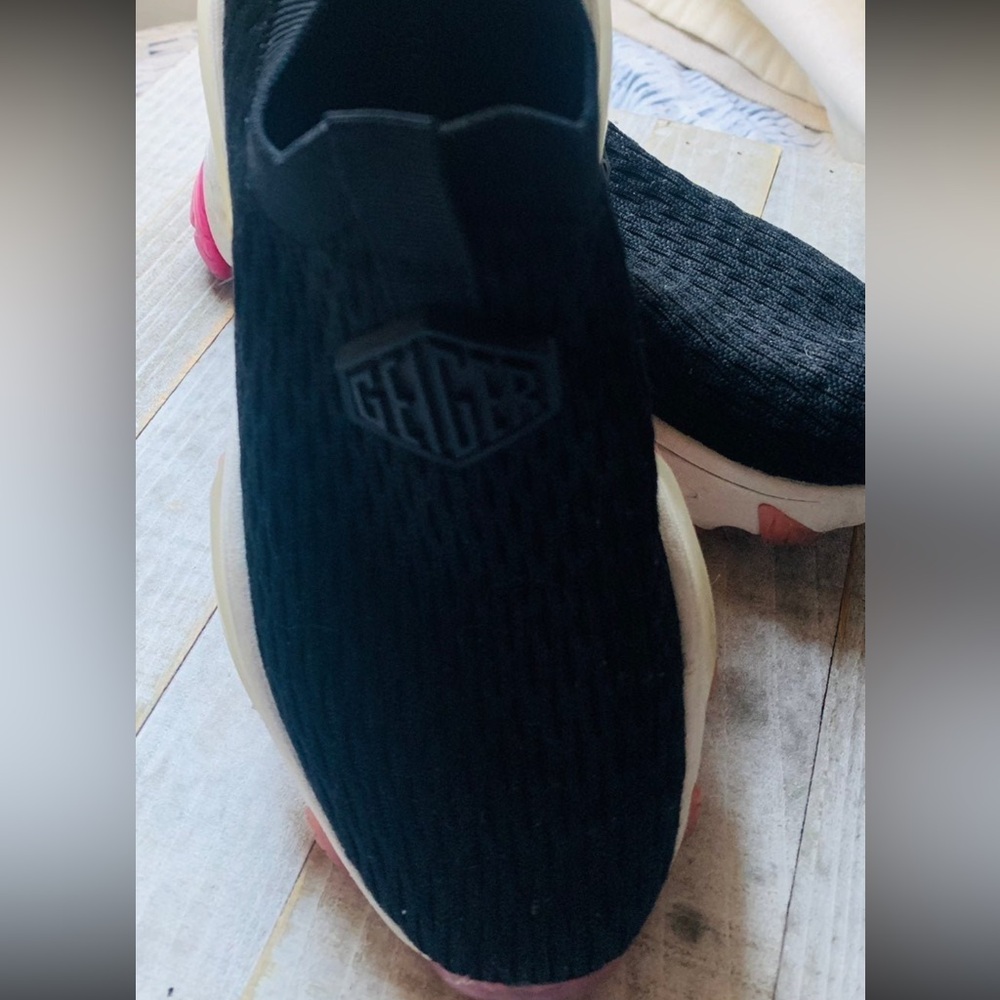 Geiger Black Slip-On Sneakers
